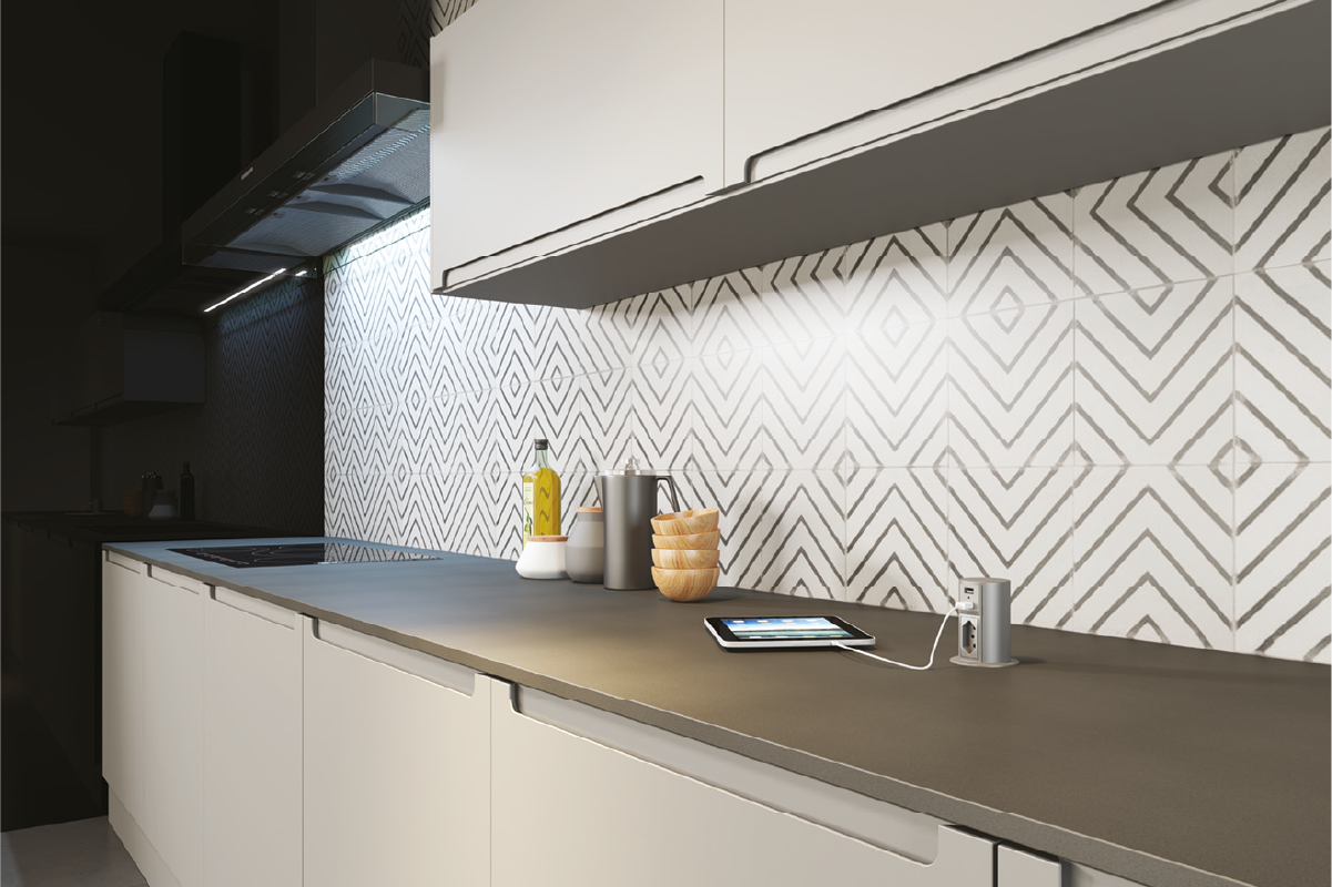 Cocina integrada en tonos neutross