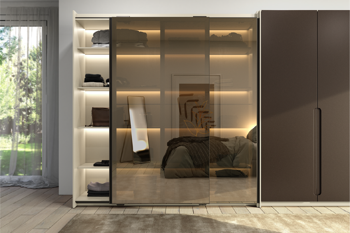 Vestidor con iluminación embutidas